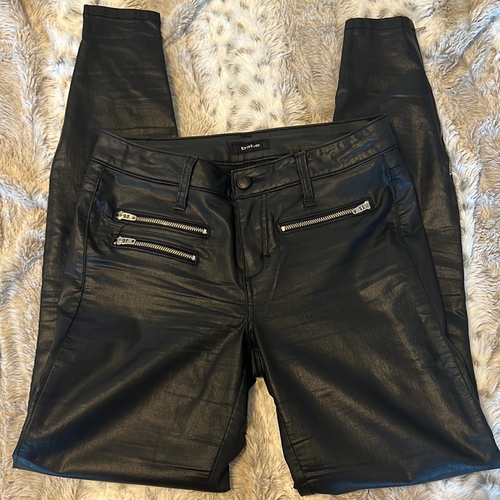 Bebe Jeather Multi Zip Icon Skinny